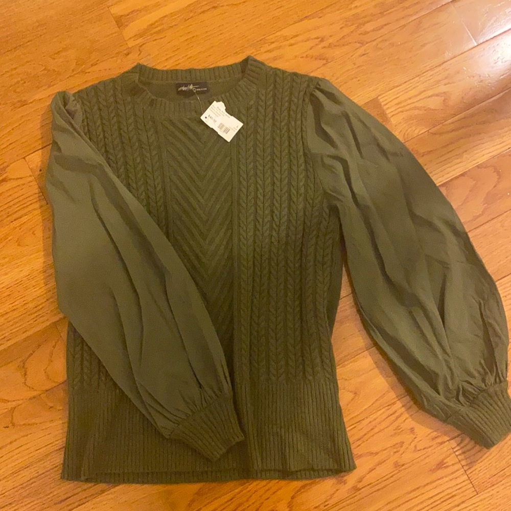 Ruby and Jenna cable knit contrast sweater, new with tags!!